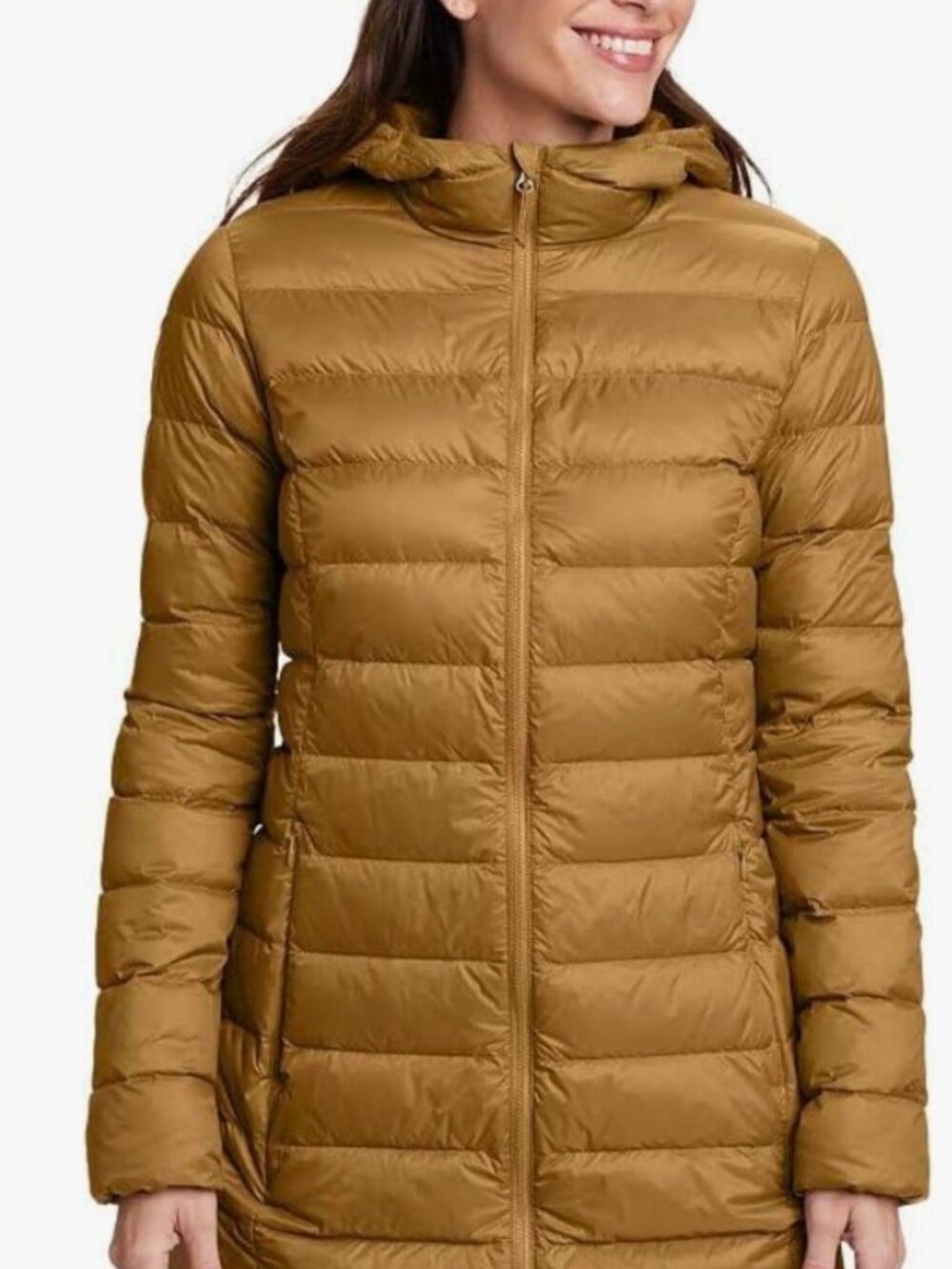 eddie bauer down puffer jacket gold